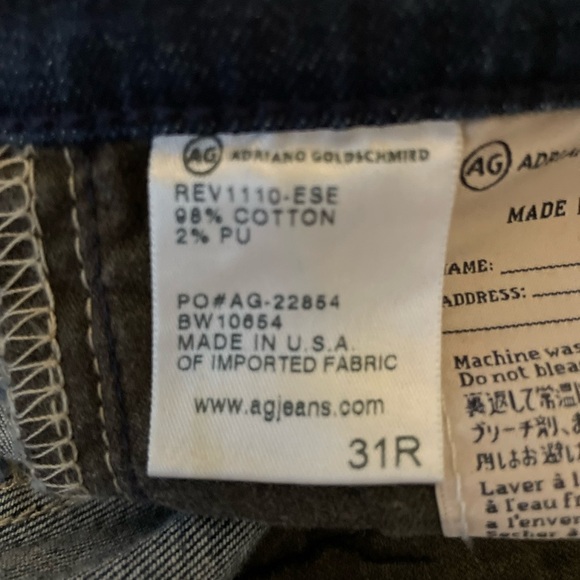 AG Adriano Goldschmeid The Stilt Cigarette Leg Jean Size 31 - Picture 7 of 16